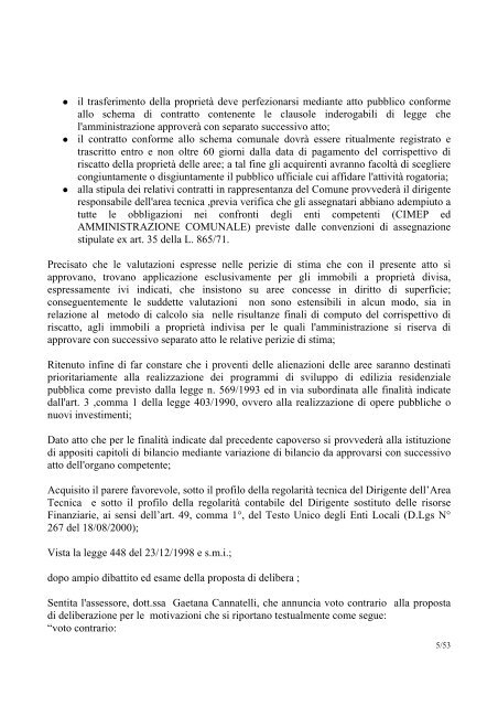 Deliberazione Giunta n. 117 del 13/10/2010 - Comune di Cusano ...