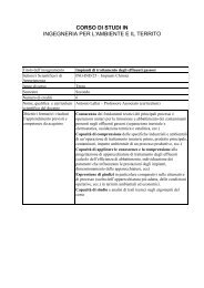 CORSO DI STUDI IN INGEGNERIA PER L'AMBIENTE E IL TERRITO