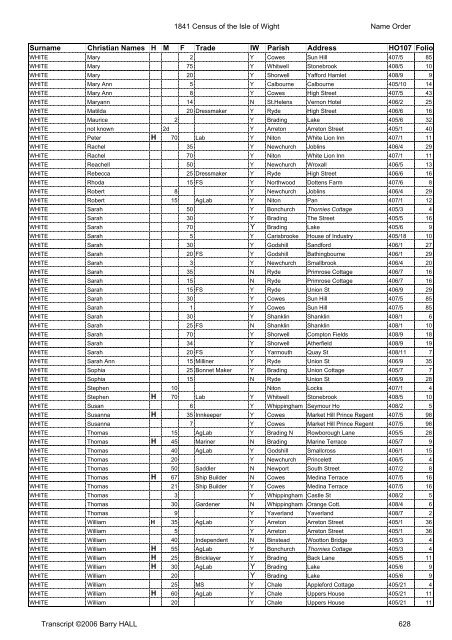 1841census namesort - Isle of Wight Council