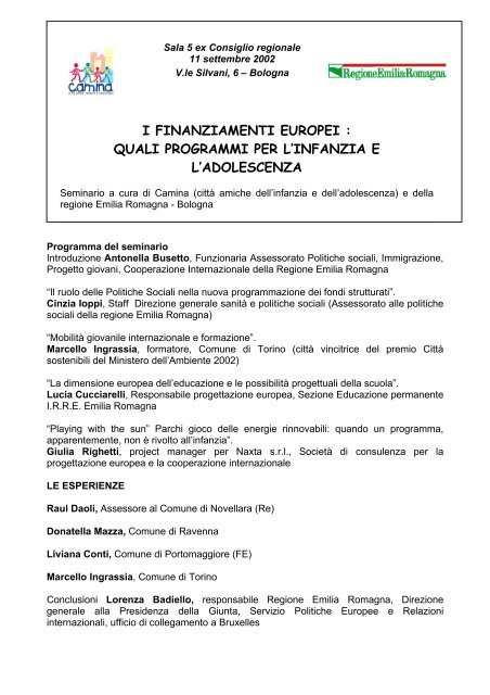 I FINANZIAMENTI EUROPEI : QUALI ... - Regione Molise