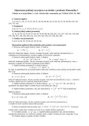 OdporuÄenÃ© prÃ­klady na prÃ­pravu na skÃºÅ¡ku z predmetu Matematika 1