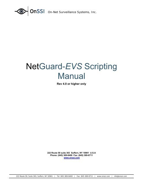 OnSSI NetGuard EVS Scripting Manual Click Here - Moonblink