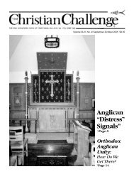 Anglican âDistressâ Signalsâ - The Christian Challenge