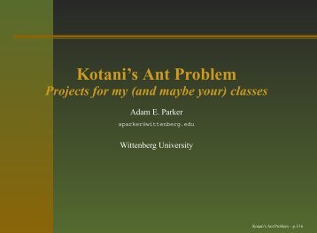 Kotani's Ant Problem - Wittenberg University