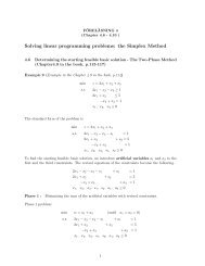 Solving linear programming problems: the Simplex Method