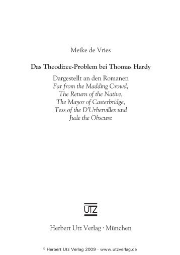 Meike de Vries Das Theodizee-Problem bei Thomas Hardy ...
