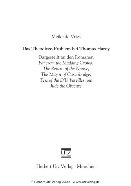 Meike de Vries Das Theodizee-Problem bei Thomas Hardy ...