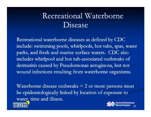 Food and Waterborne Disease Program