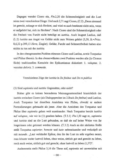 Ciceros Kritik an der epikureischen Iustitia-Lehre in Definibus und ...