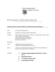 Protokoll - Einwohnergemeinde Wangen bei Olten