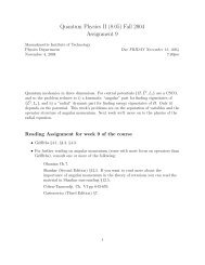 Quantum Physics II (8.05) Fall 2004 Assignment 9