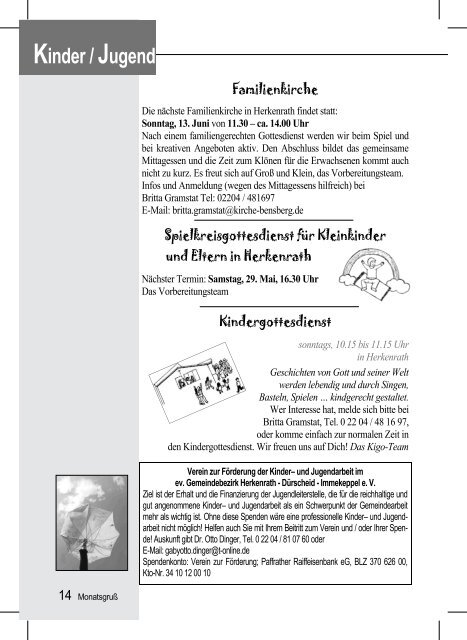 Laden Sie sich hier den MonatsgruÃ als PDF - Evangelische ...