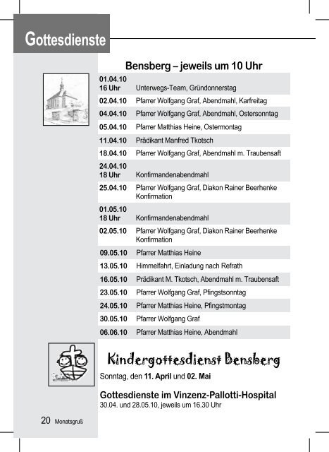 Laden Sie sich hier den MonatsgruÃ als PDF - Evangelische ...