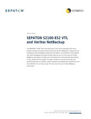 SEPATON S2100-ES2 VTL and Veritas NetBackup - Q Associates