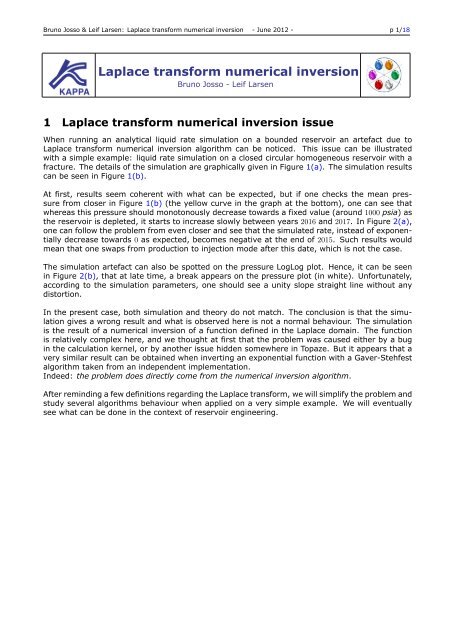 Laplace transform numerical inversion v3.0 - KAPPA