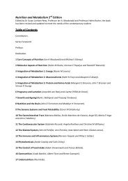 Nutrition and Metabolism 2 Edition Table of Contents - The Nutrition ...