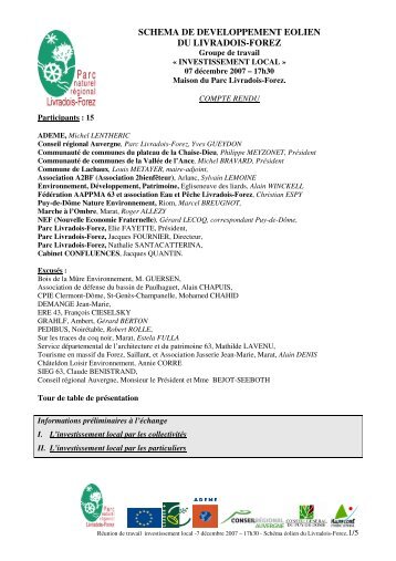 schema de developpement eolien du livradois-forez - Parc naturel ...