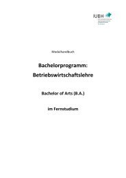 Bachelorprogramm: Betriebswirtschaftslehre - IUBH