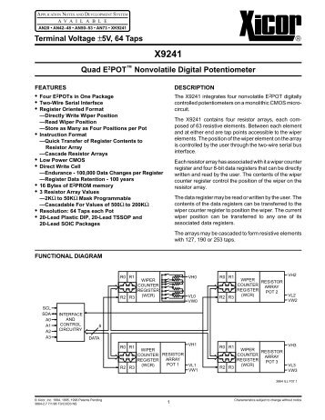 X9241 Quad E2POTâ¢ Nonvolatile Digital Potentiometer Terminal ...