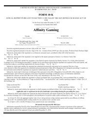 Annual Report on Form 10-K for the year ended 12 ... - Affinity Gaming