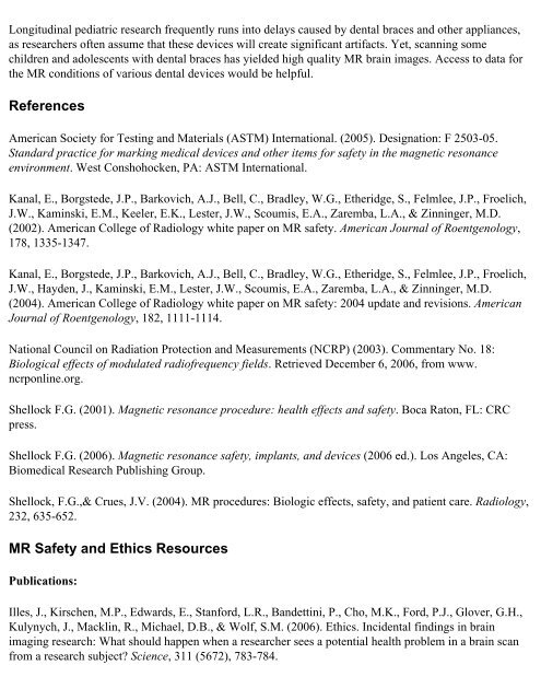 MRI Research Safety and Ethics: Points to Consider - NIMH