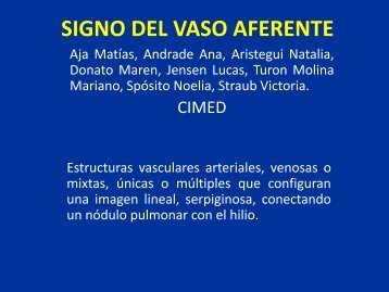 SIGNO DEL VASO AFERENTE - Congreso SORDIC