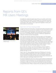 Reports from GE's MR Users Meetings - GE Healthcare