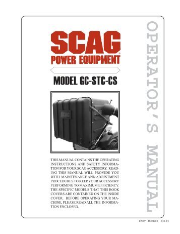 Download Manual - Scag Power Equipment