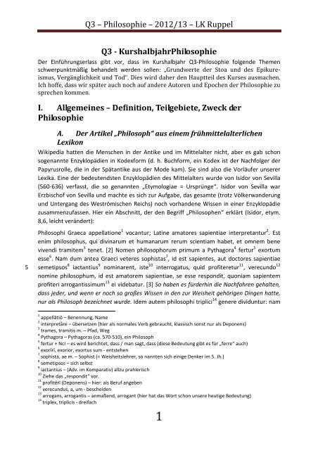 Q3 – Philosophie - Unterrichtsmaterialien für Latein und Geschichte ...