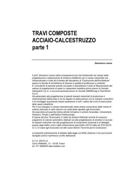 TRAVI COMPOSTE ACCIAIO-CALCESTRUZZO ... - S.T.A. Data S.r.l.
