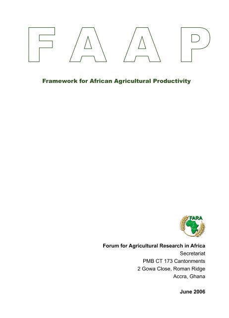 Framework for African Agricultural Productivity (FAAP) - FARA