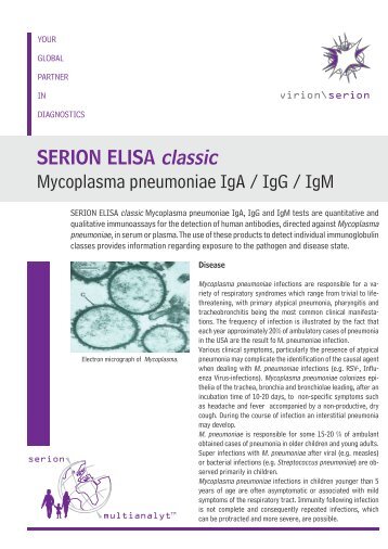 SERION ELISA classic Mycoplasma pneumoniae IgA / IgG / IgM