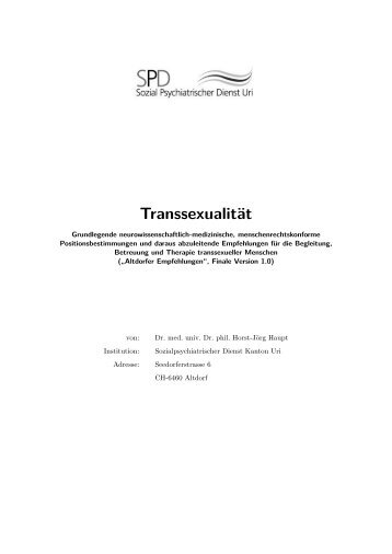 Transsexualität - Transgender Network Switzerland