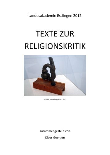 arten von religionskritik - Fachverband Ethik