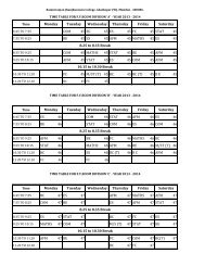 Time Table Degree - ramniranjan jhunjhunwala college