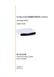 Konfiguracija KASDA KD318 modema za uslugu ... - BH Telecom