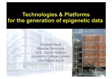 Technologies & Platforms for the generation of epigenetic data - EBI