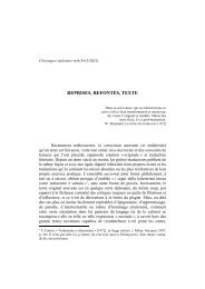 REPRISES, REFONTES, TEXTE - Chroniques italiennes - UniversitÃƒÂ© ...