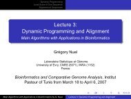 Lecture 3: Dynamic Programming and Alignment - Main Algorithms ...