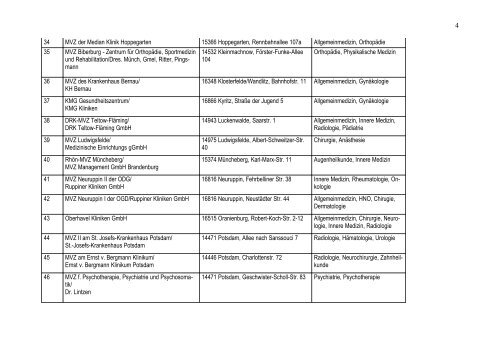 Tabelle 1: Gesundheitszentren und Medizinische ...