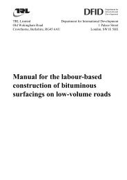 Manual for the labour-based construction of bituminous surfacings ...