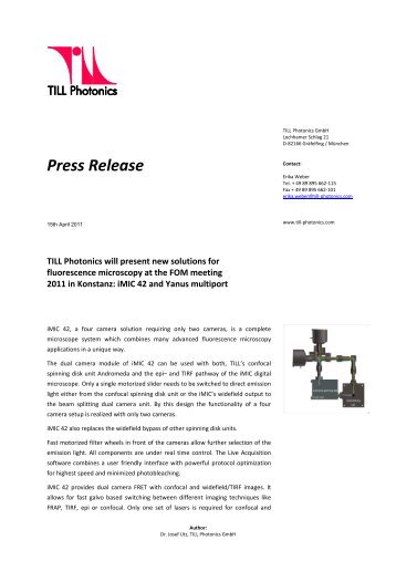 Press Release - TILL Photonics GmbH