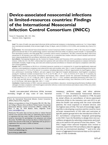 Device-associated nosocomial infections in limited-resources ...