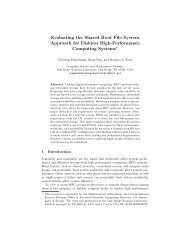 Evaluating the Shared Root File System Approach for Diskless High ...