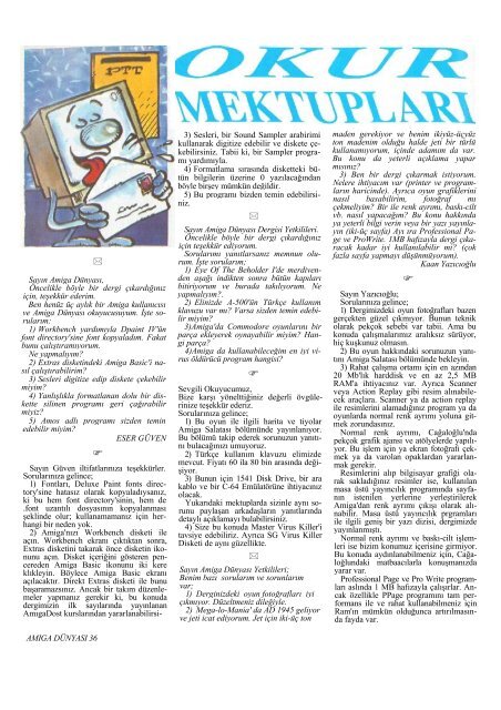 Amiga Dunyasi - Sayi 30 (Kasim 1992).pdf - Retro Dergi