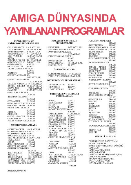 Amiga Dunyasi - Sayi 30 (Kasim 1992).pdf - Retro Dergi