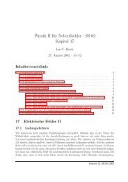 Physik II fÃ¼r NebenfÃ¤chler - SS 02 Kapitel 17