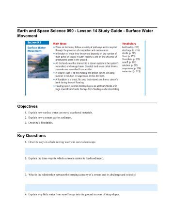 Earth and Space Science 090 - Lesson 14 Study Guide - Surface ...