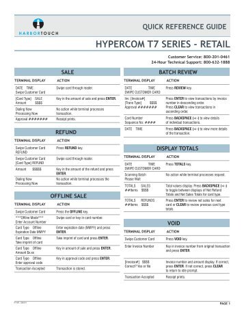 Hypercom T7 Retail - Harbortouch