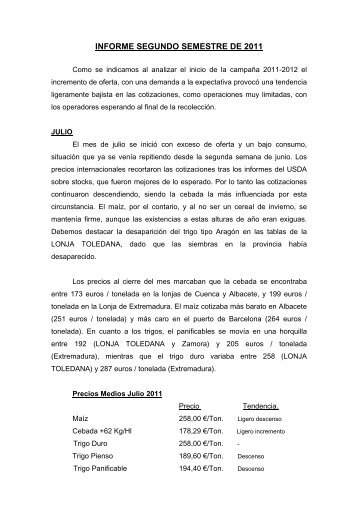 INFORME SEGUNDO SEMESTRE DE 2011 - Fedeto.es